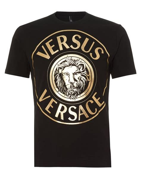 versus versace t shirt gold|Versace collection men shirt.